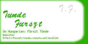 tunde furszt business card